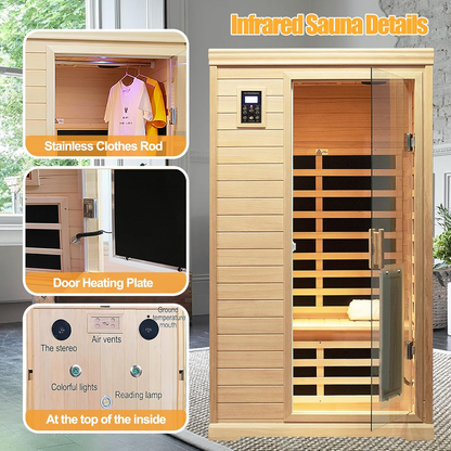 2-Person Canadian Hemlock Infrared Sauna
