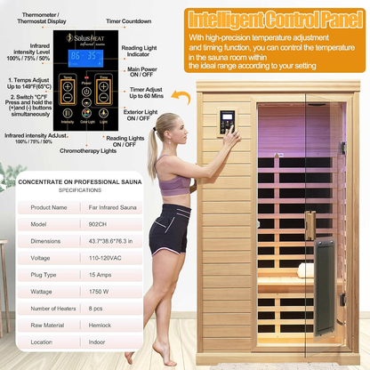 2-Person Canadian Hemlock Infrared Sauna