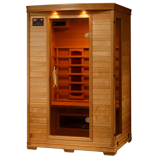 2-Person Hemlock Infrared Sauna with 5 Ceramic Heaters